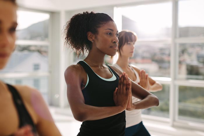 woman doing yoga
